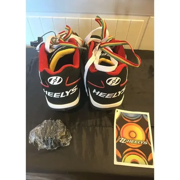 Propel 2.0 - Black/Reggae HEELYS Wheeled Sneaker - Youth/Mens Sz 7 - New In Box - Picture 5 of 8